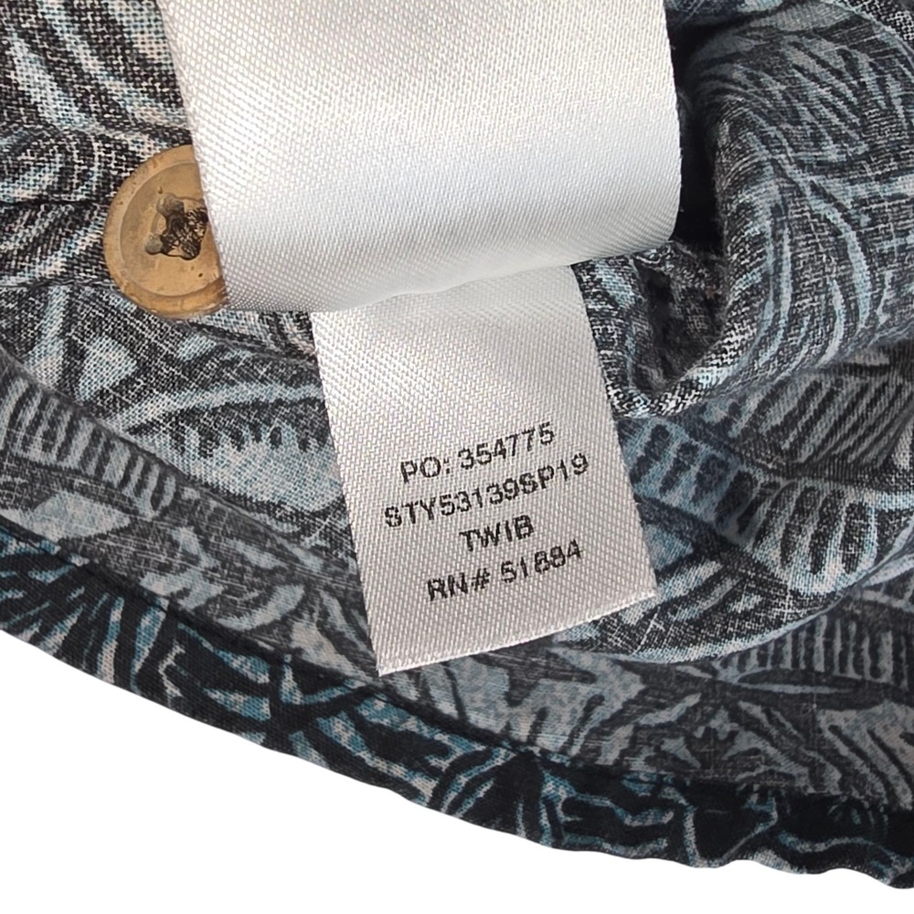 Patagonia Back Step Shirt Mens XXL Black Blue Hemp Organic Cotton Aloha Camp - Picture 4 of 10